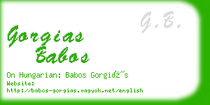 gorgias babos business card